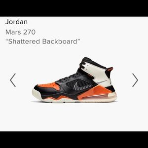 9.5 Nike Mars 270 Jordan’s “Shattered Backboard”